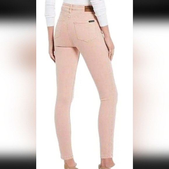 Calvin Klein Jeans NWT Rose Pink Cotton Blend High Rise Skinny Jeans - SIZE 4 - Picture 11 of 11